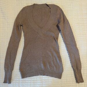 V-Neck Tan Sweater